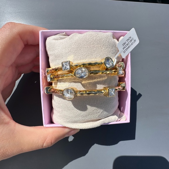 Anthropologie Gold Crystal Stack Bracelets - Picture 6 of 6